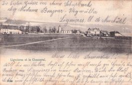 Lignières BE // 1905 village et le Chasseral Jura