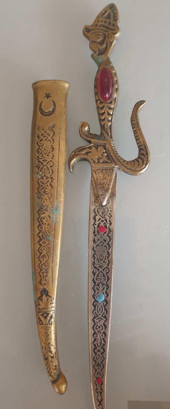 Sonstiges zum Sammeln & Seltenes: Dekorativer Dolch mit Scheide, orientalisch, Vintage 49 – Gebraucht aus Zürich von bre_22v9