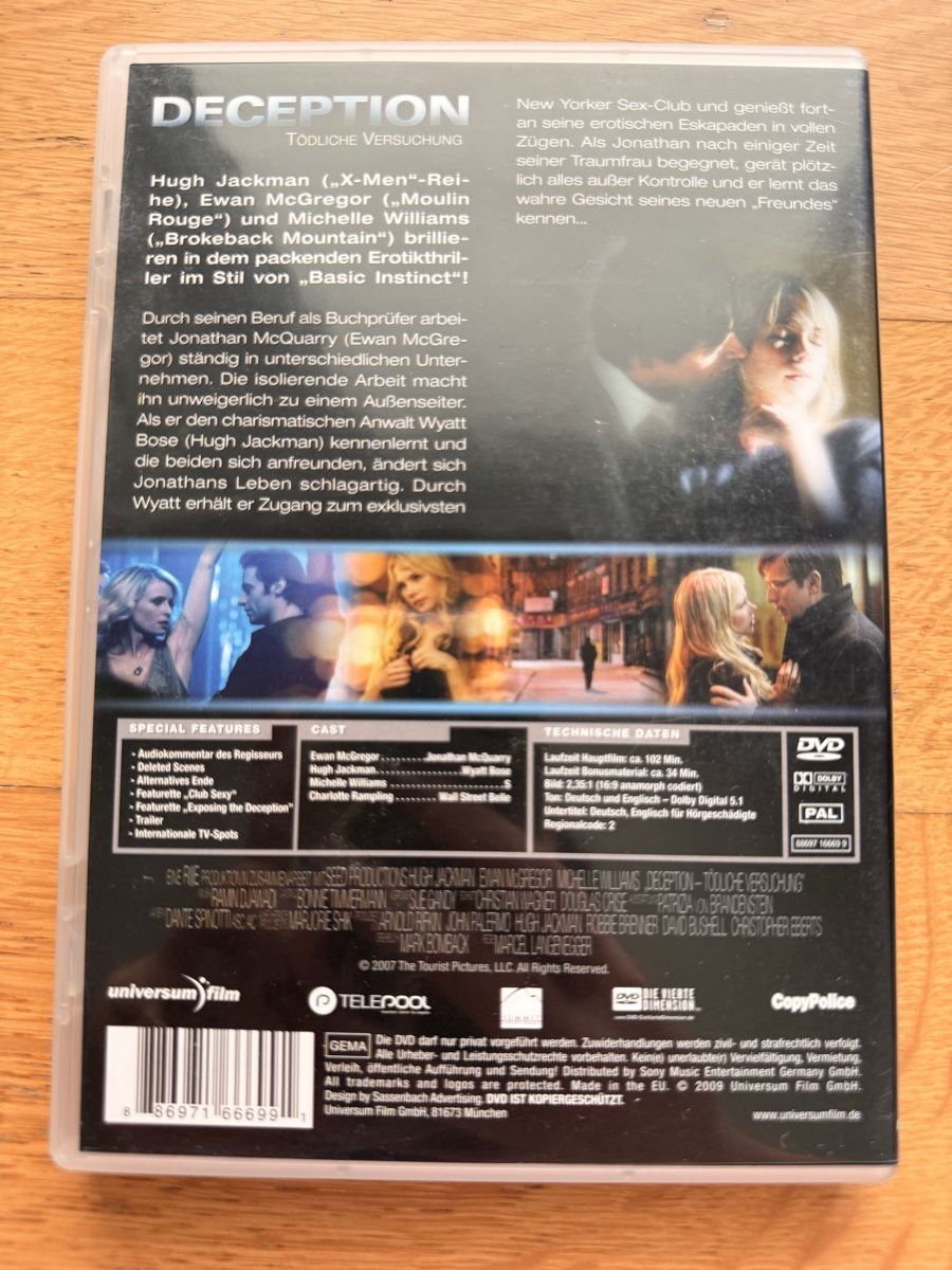 Alle DVDs: Deception Tödliche Versuchung - DVD – Gebraucht aus Kölliken von nerdorado 1