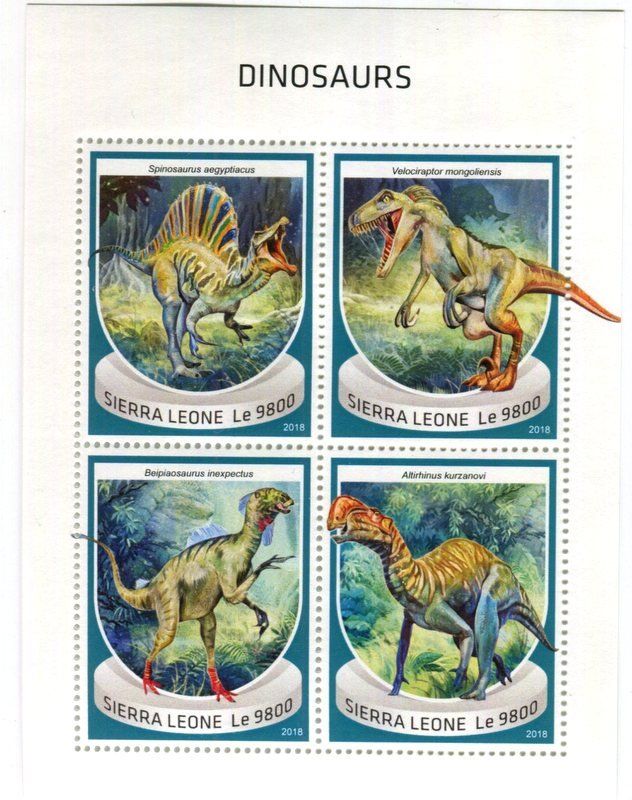 Tous les timbres: Block "Dinosaurier". Sierra Leone – Neuf avec emballage d'origine à Basel par Butsch5