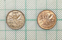 2 alte Münzen (Kanada)