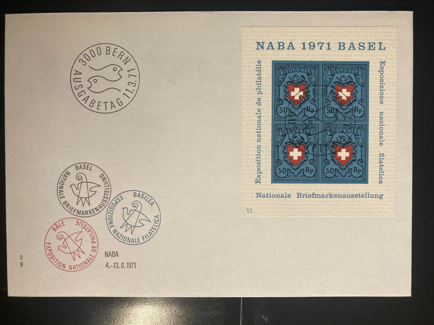 Alle Briefmarken: Schweiz 1971 Ersttagsbrief Block NABA Basel nr.17 – Neu (gemäss Beschreibung) aus Liestal von schnueps