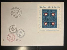 Schweiz 1971 Ersttagsbrief Block NABA Basel nr.17