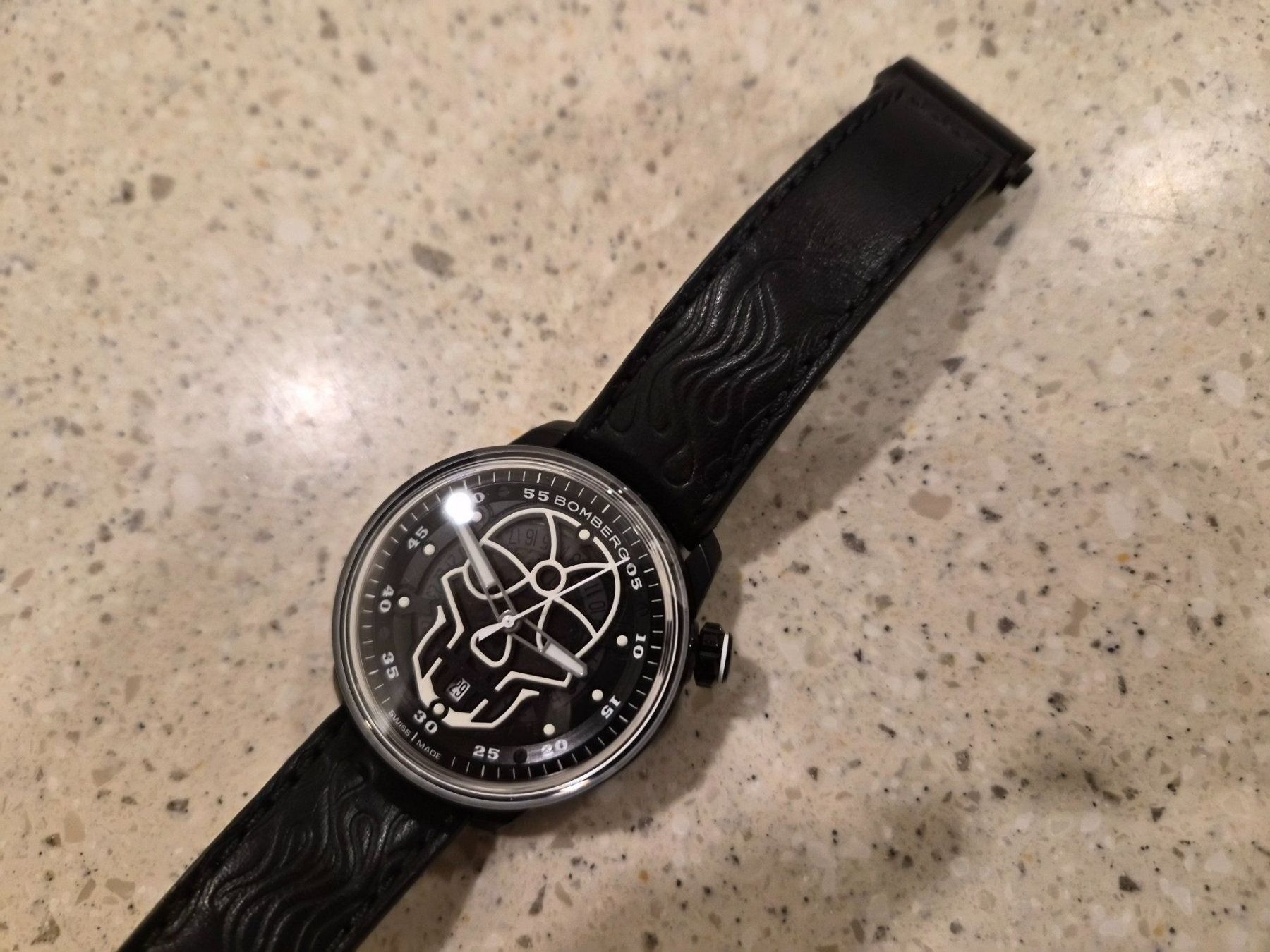 Bomberg Uhren: Bomberg BB-1 Automatic Black Skull – Neu (gemäss Beschreibung) aus Chabrey von Horology 1