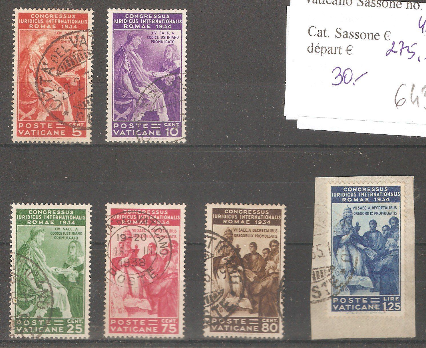Alle Briefmarken: Vatikan Juristenkongress gest. – Gebraucht aus Lausanne von Whorvath