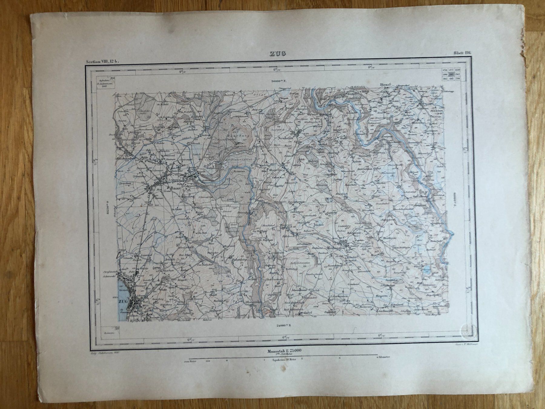 Landkarten & Atlanten: Siegfriedatlas Bl. 191: Zug 1887 – Gebraucht aus Zürich von allp