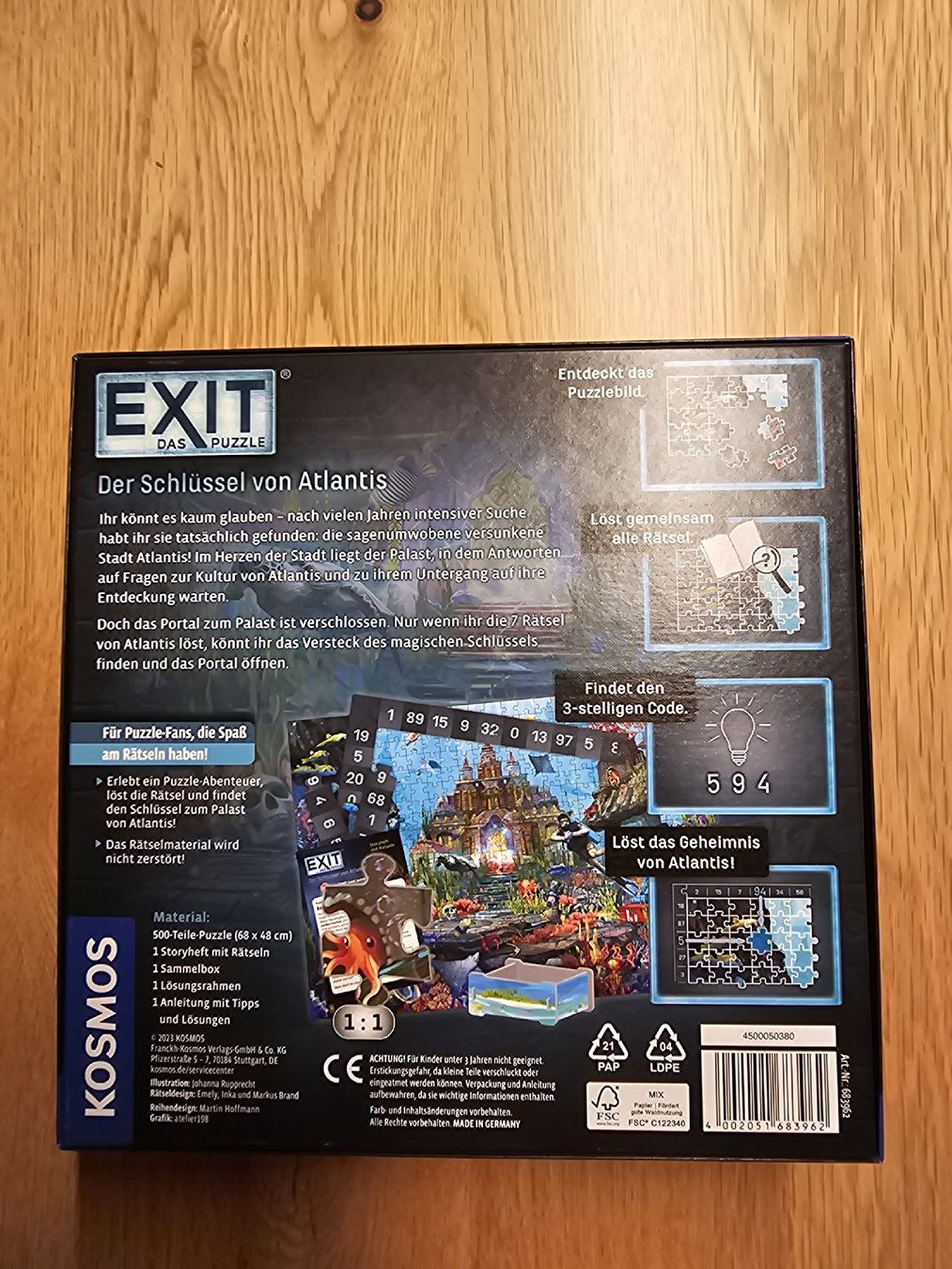 Kosmos Puzzle: Exit Puzzle: Der Schlüssel von Atlantis, 500 Teile – Usato da Rickenbach Sulz venduto da michelho 1
