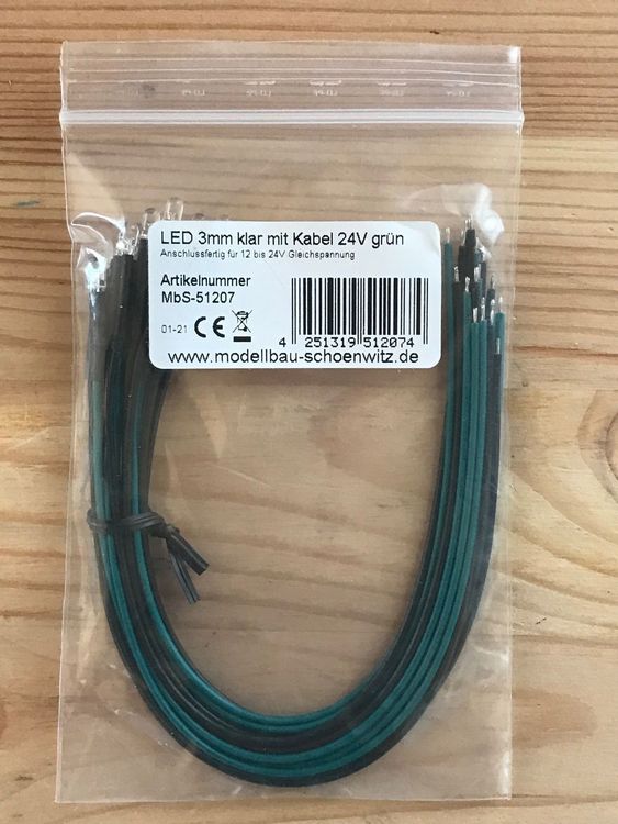 Viessmann 3552 LED grün 3mm inklusive Vorwiderstände 4 Stück