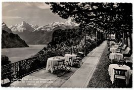 Seelisberg, Hotel Sonnenberg, Terrasse, datiert 1951