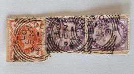 3 Briefmarken GB 1894