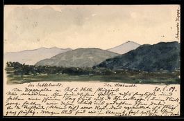 Handgemalt: Hirschberg, Landschaftsansic