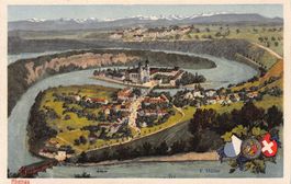 Rheinau, Künstlerkarte E. Müller, frankiert 1977