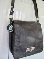 SAC A MAINS ET BANDOULIERE VINTAGE CUIR MARRON
