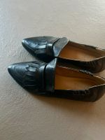 Schwarze Leder Loafer Gr. 36, Made in Italy