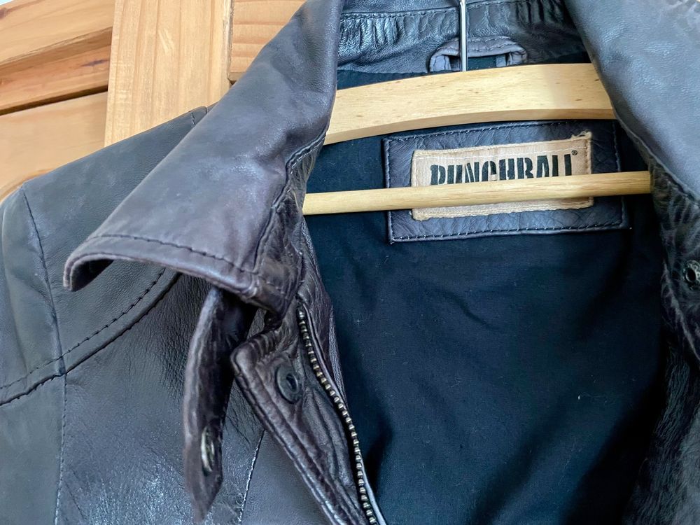 Getragene Lederjacke Punchball Lederjacke Damen Lederjacke