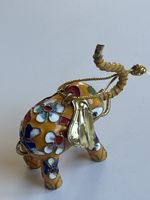 Deko Elefant Metall emaille bunt kleiner Zustand gut(2S1)