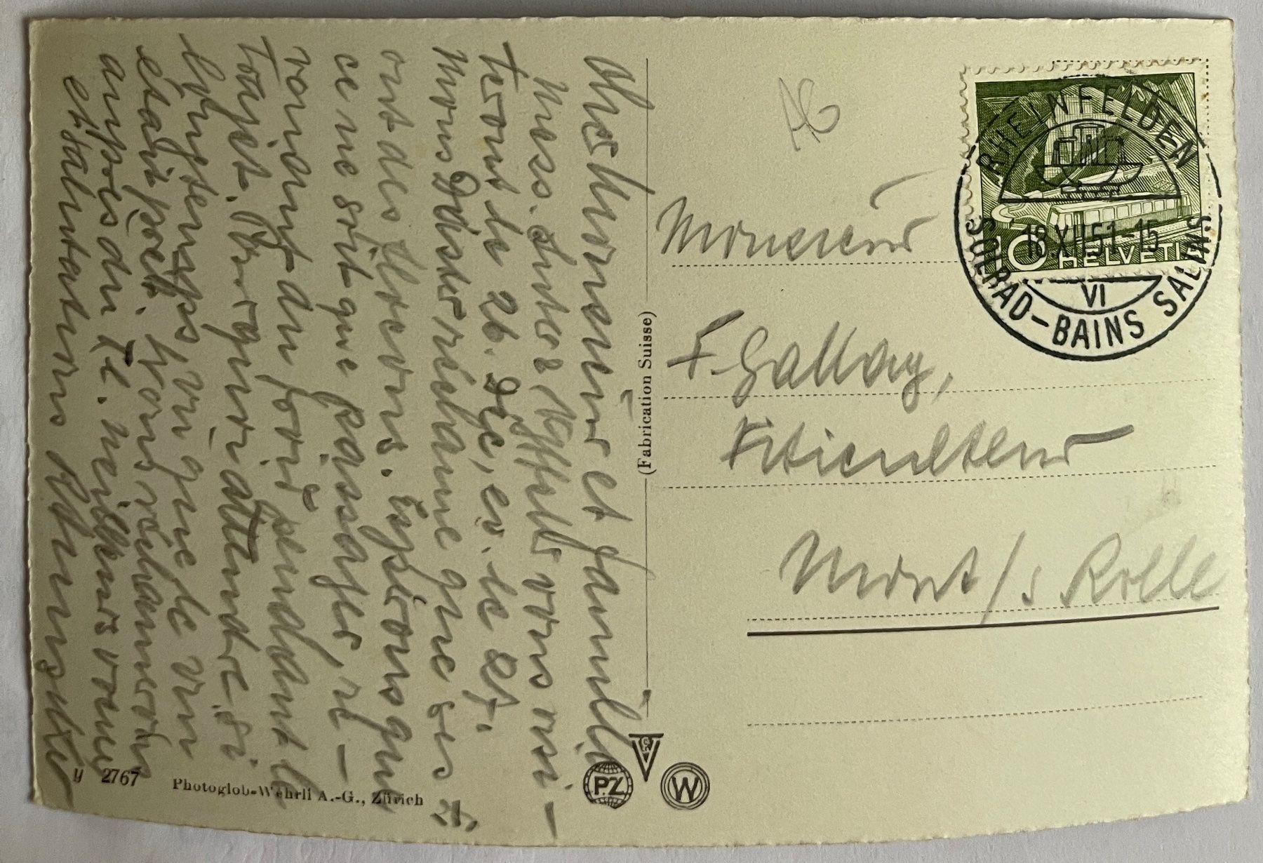 Cartoline postali: RHEINFELDEN - 1951 – Usato da Lutry venduto da Ediego 1
