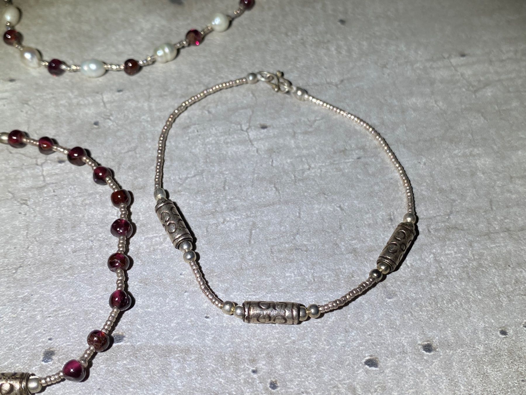 Bracciali & Braccialetti: feine Silber Armbänder SET mit Granat und Süsswasserperlen – Nuovo e nell'imballaggio originale da Laax venduto da kri_95f5 3