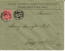 Brief, Oberwinterthur 1891 - Tägerweilen