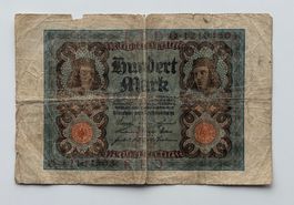100 Mark Banknote von 1920 Deutsches Reich