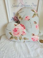 Geschenk Herz Kissen Muttertag Rosen 38x35 cm Shabby Chic