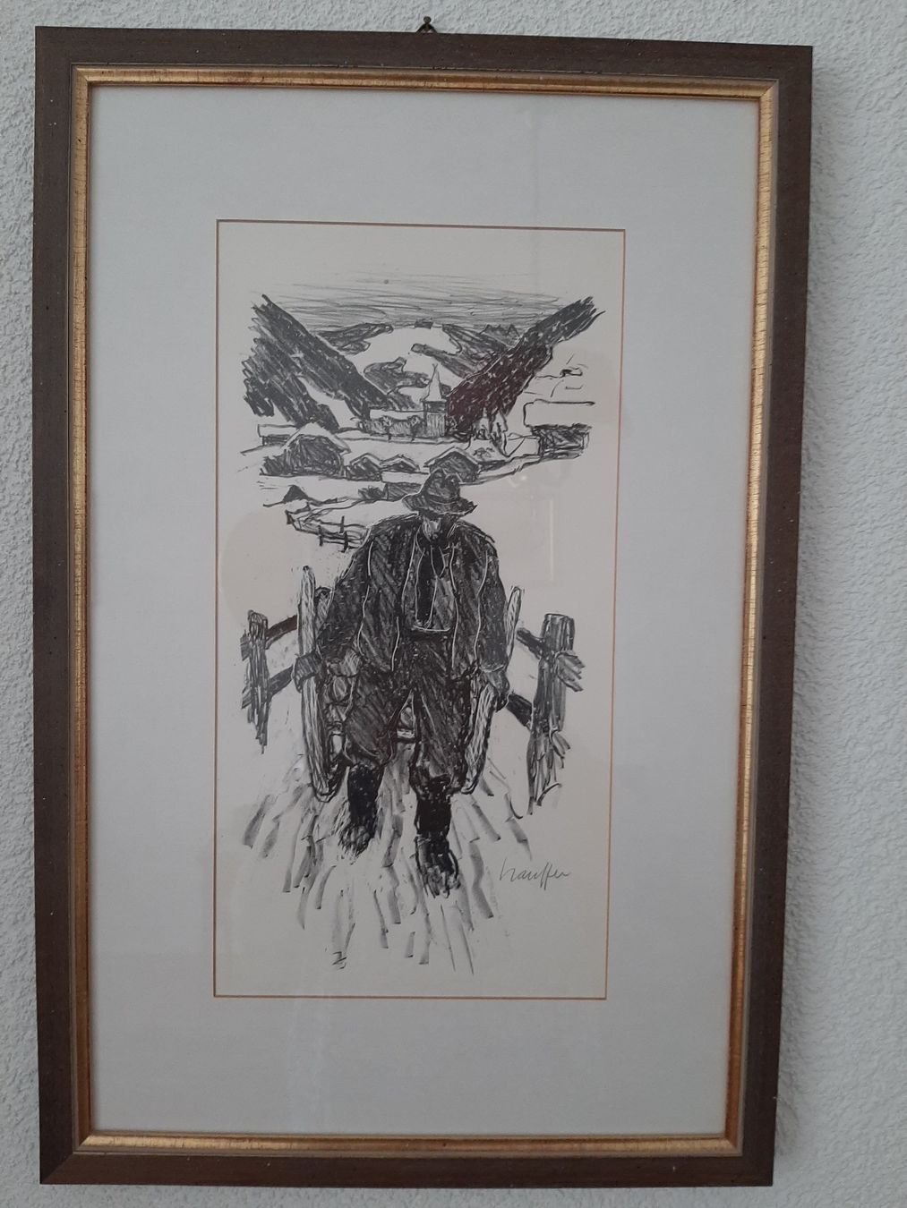 Grafiken & Lithographien: Fred Stauffer - Lithographie "Winter im Bergtal" – Gebraucht aus Bern von Ruge