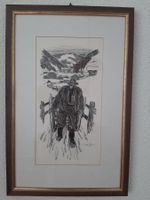 Fred Stauffer - Lithographie "Winter im Bergtal"
