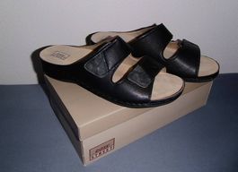 Pantoletten, Klettverschluss, Schwarz, Gr.38 "easyStreet"NEU