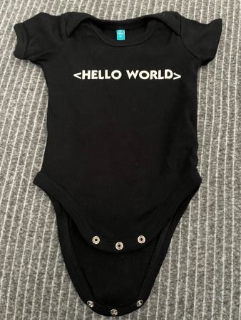 Kurzarm-Body für Babies - 'Hello World'