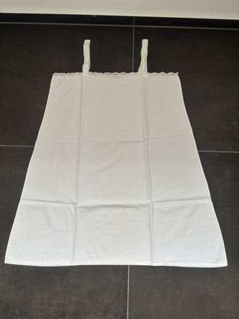 Alte Trägerbluse, Unterhemd, Weiss mit Spitze, Monogramm JR