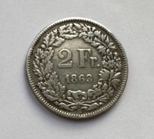 1863 2 Franken Silber *RAR*