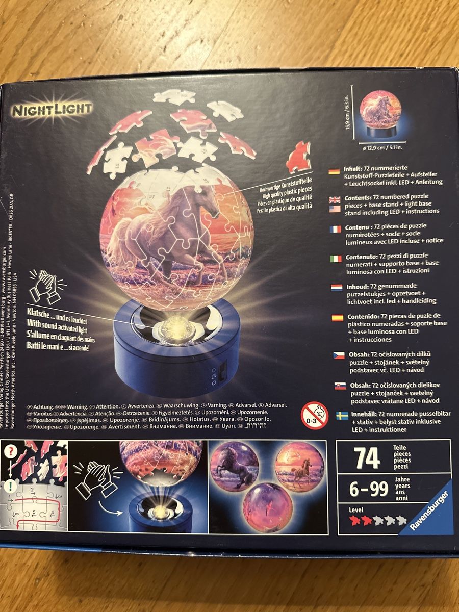 Ravensburger Puzzle: Ravensburger 3D Puzzle Night Light Pferde – Usato da Zürich venduto da Anba15 3