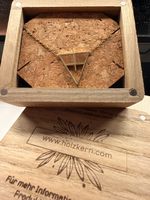 Holzkern Halskette gold