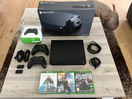 Xbox One X 1TB (OVP) + 2 Controller + Akkus + 3 Spiele