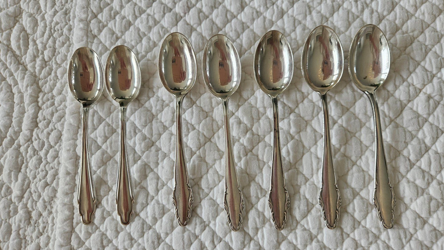 Cucchiai: 7 Silber Espressolöffel 80 / 90er versilbert Vintage – Usato da Gossau ZH venduto da Goes05