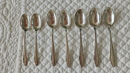 7 Silber Espressolöffel 80 / 90er versilbert Vintage