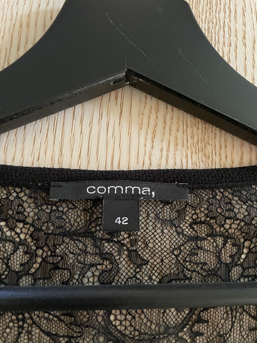Comma Tops: Comma Blusentop Gr. 42 Weiss Schwarz Spitze – D'occasion à Heitenried par Steffundsasch 1