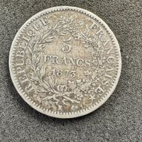 5 Francs Silber Frankreich 1873 K Herkules Gruppe