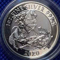 UK 1 oz Fine Silver 2020 Valiant