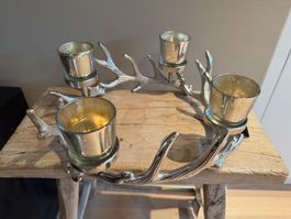Hirsch Geweih Kerzenständer für 4 Kerzen, Advent Deko
