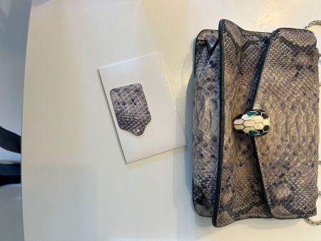 High quality Leather Bag with Snake Clasp