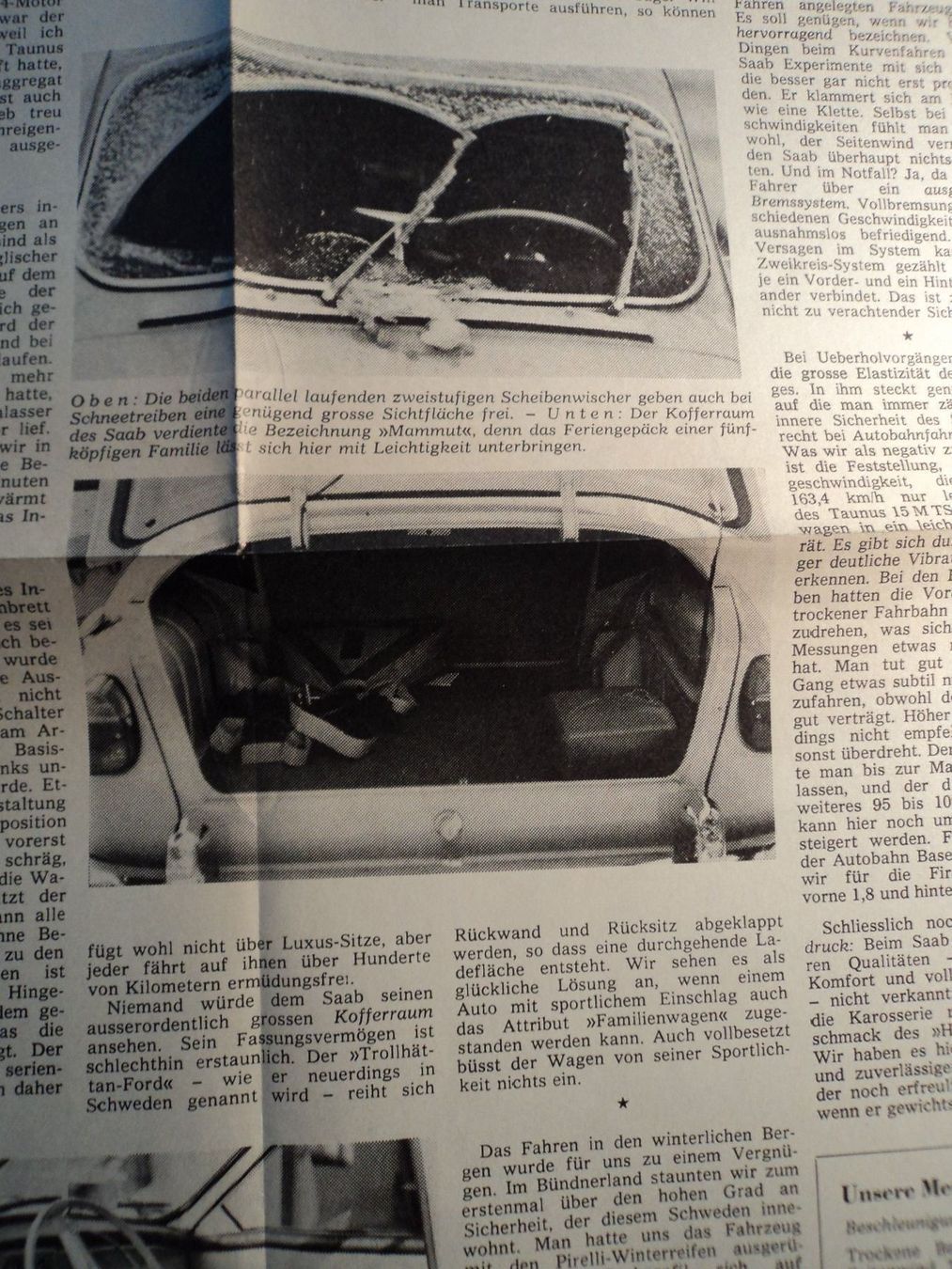 Saab Documenti: Prospekt Test Saab V4 1967 Tagesanzeiger – Usato da Schwarzenburg venduto da modelCARama 6