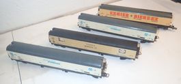 LIMA H0 - 4 x 4-asch. Grossraumwagen (2x FS, 1x DB, 1x SBB)