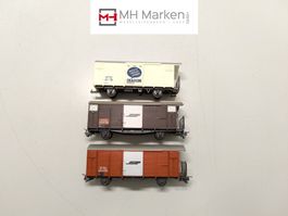 Bemo 3x div. gedeckte Güterwagen Rhätische Bahn H0m ohne OVP