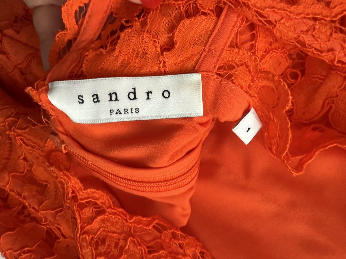 Sandro Vestiti: Sandro Spitzenkleid, Orange, Sommerlich, Gr. 1 – Usato da Zollikon venduto da snowflake10- 5