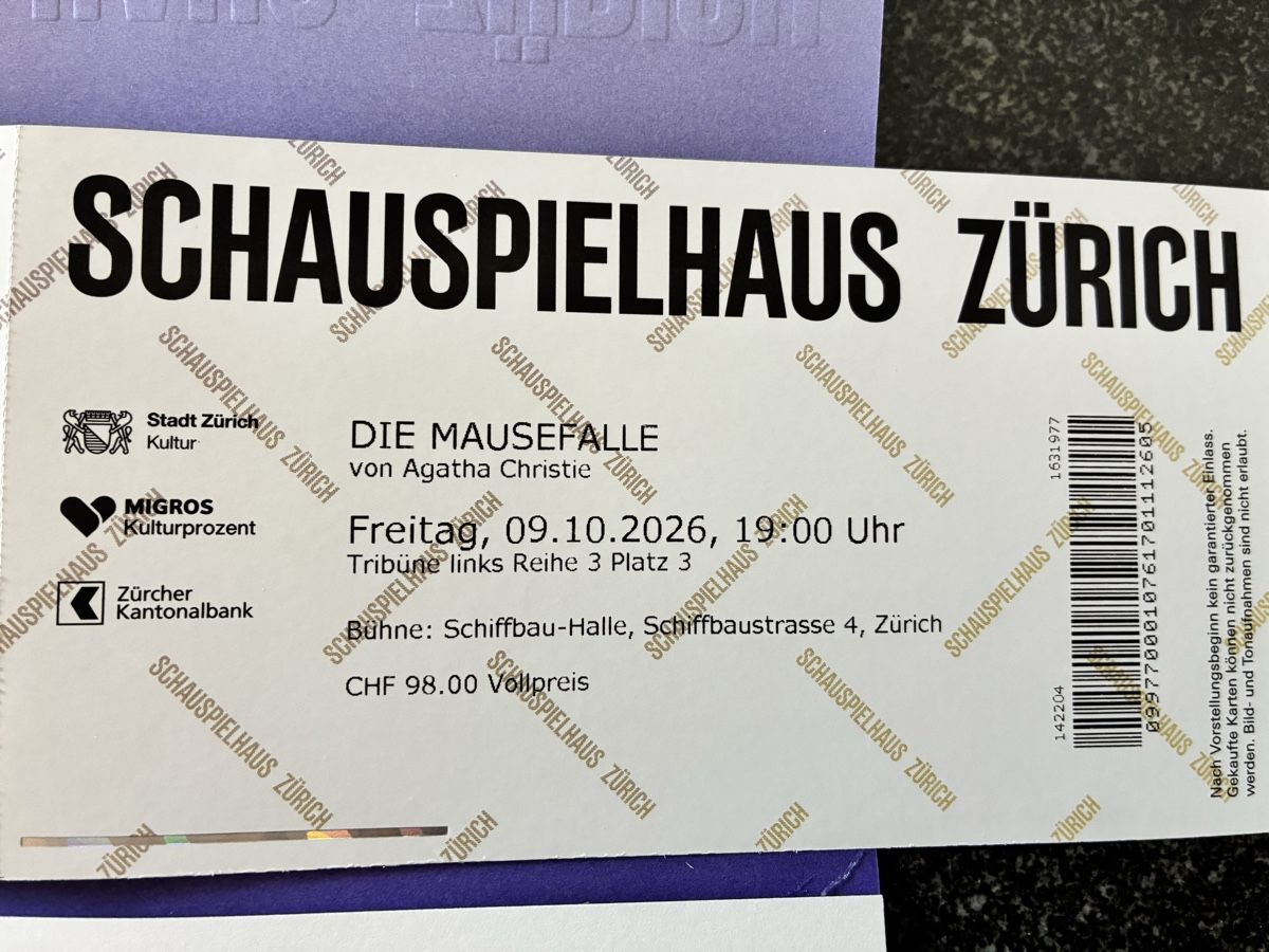 Billets: Mausefalle- 2 Billette – Neuf (Voir description) à Wetzikon ZH par chris7pat