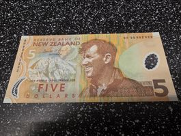 Neuseeland 5 Dollar Banknote Sir Edmund Hillary echt