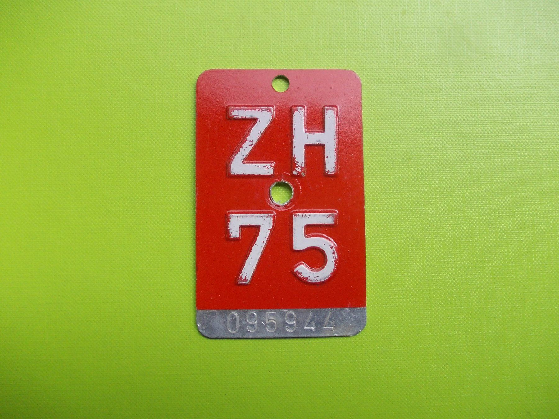 Insegne: Velonummer / Fahrradnummer ZH 75 – Usato da Gsteigwiler venduto da HORMIGA21