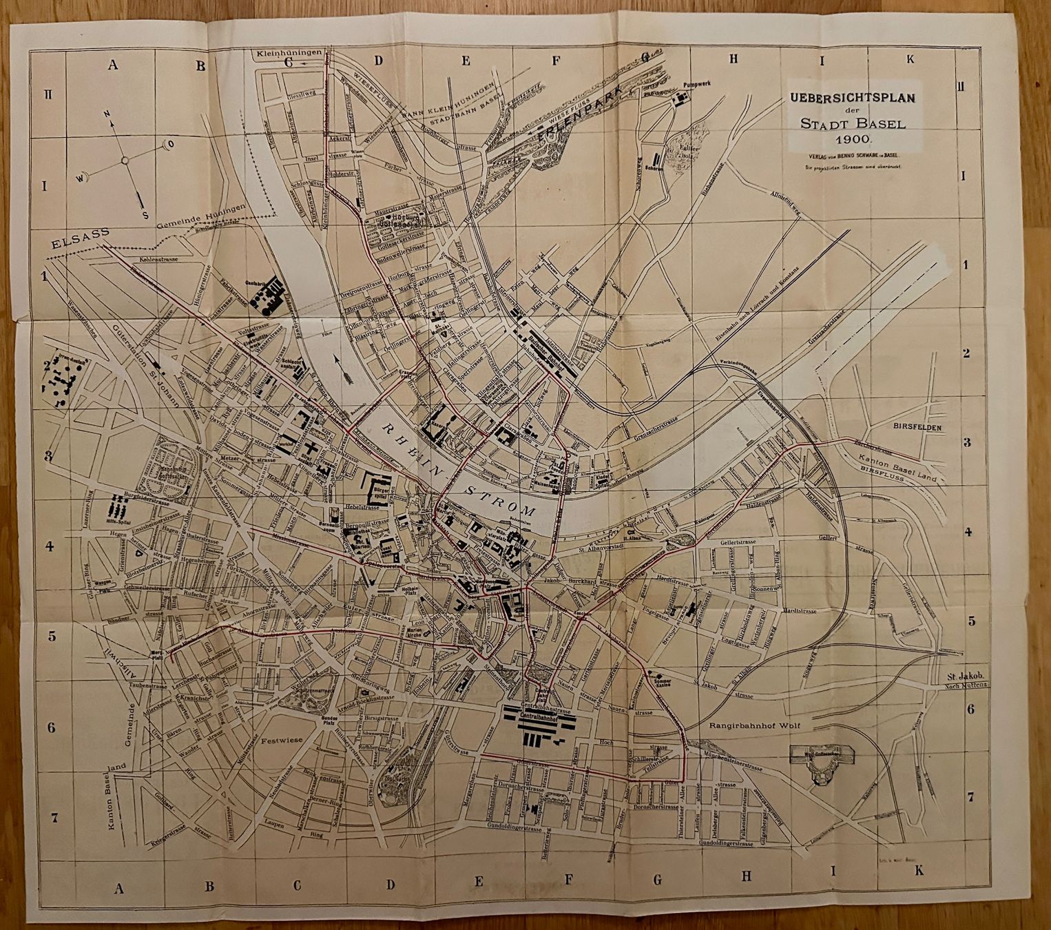 Cartine & Atlanti: Übersichtsplan der Stadt Basel 1900 – Usato da Zürich venduto da allp