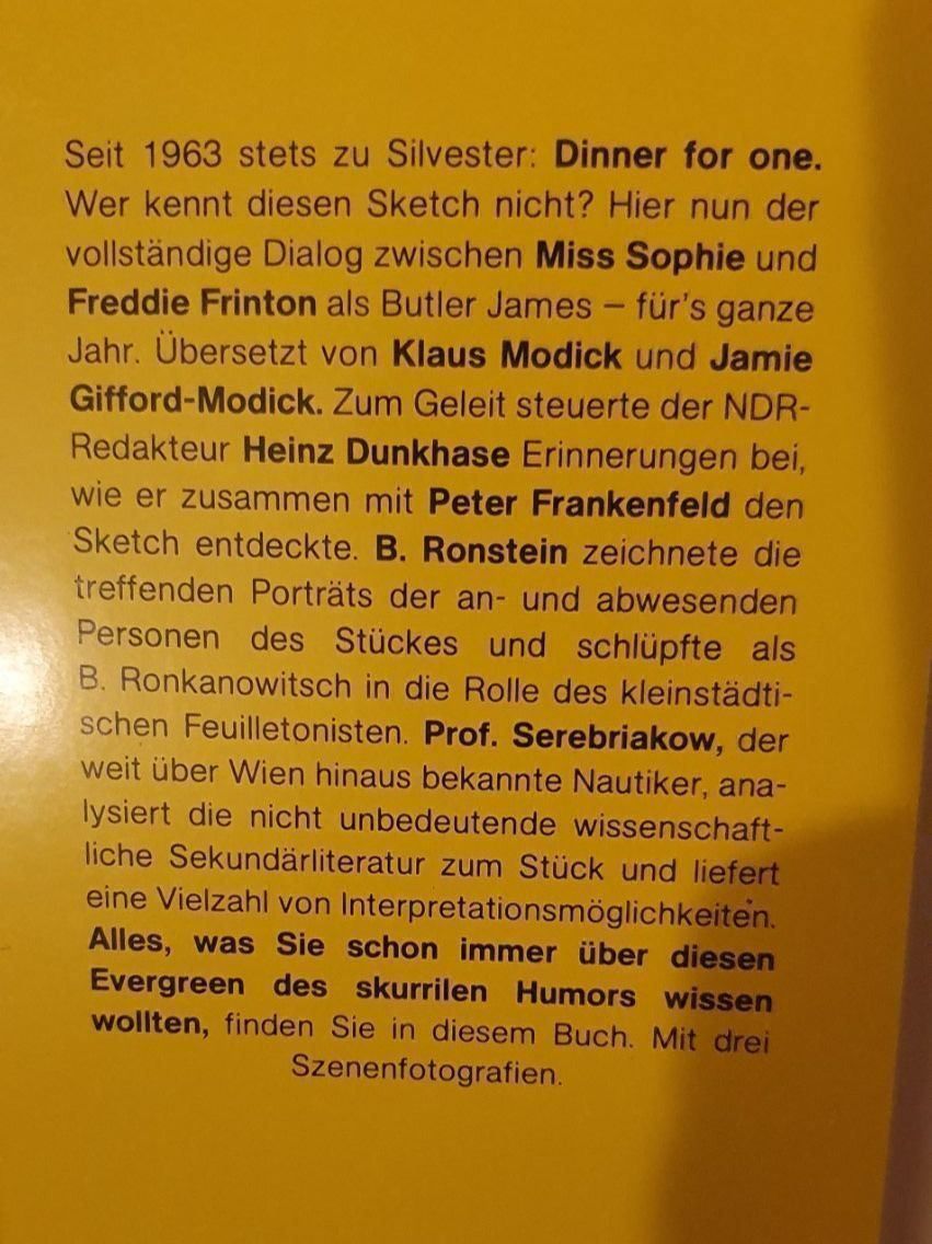 Bücher: Dinner for one – Gebraucht aus Langnau am Albis von jer_pm72 2